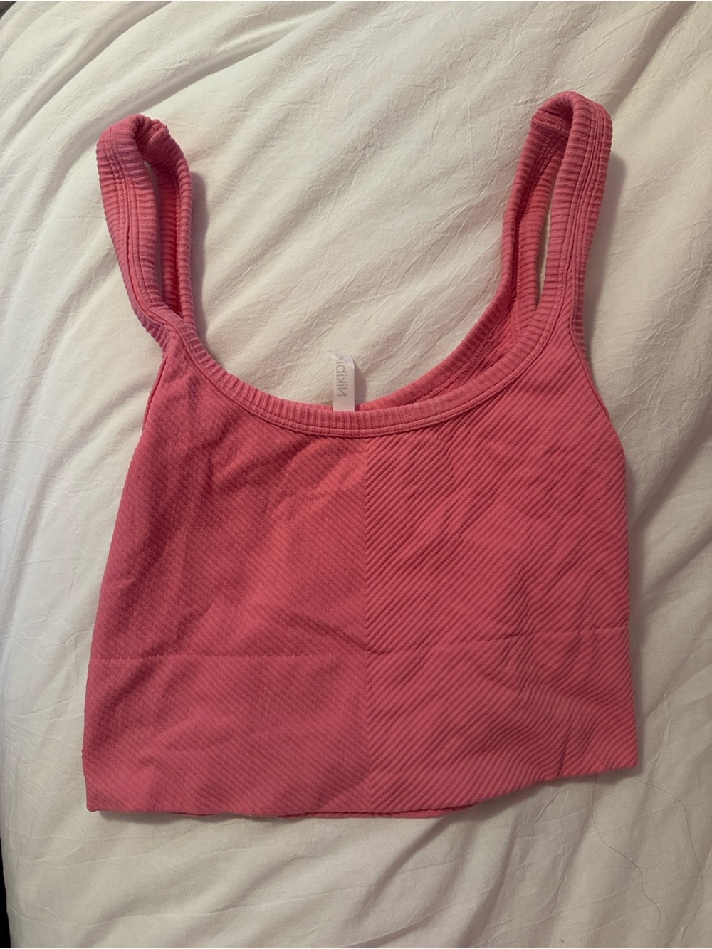 Pink Ribbed Tank Top - Nikibiki